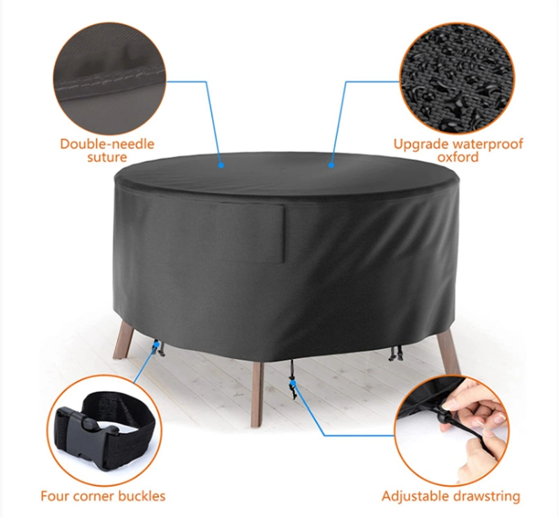 Custom Outdoor Patio Furniture Cover Waterproof Round Table Protection Cover